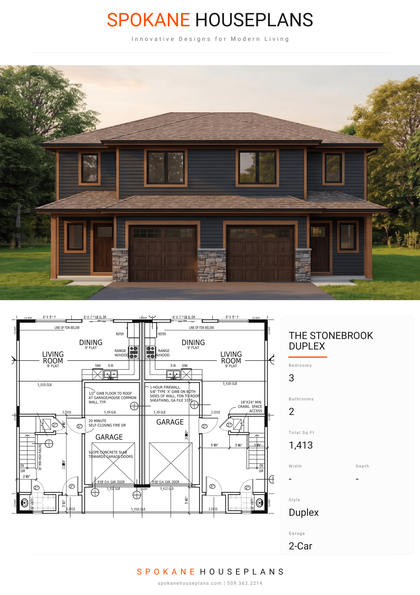 THE STONEBROOK DUPLEX plan flyer