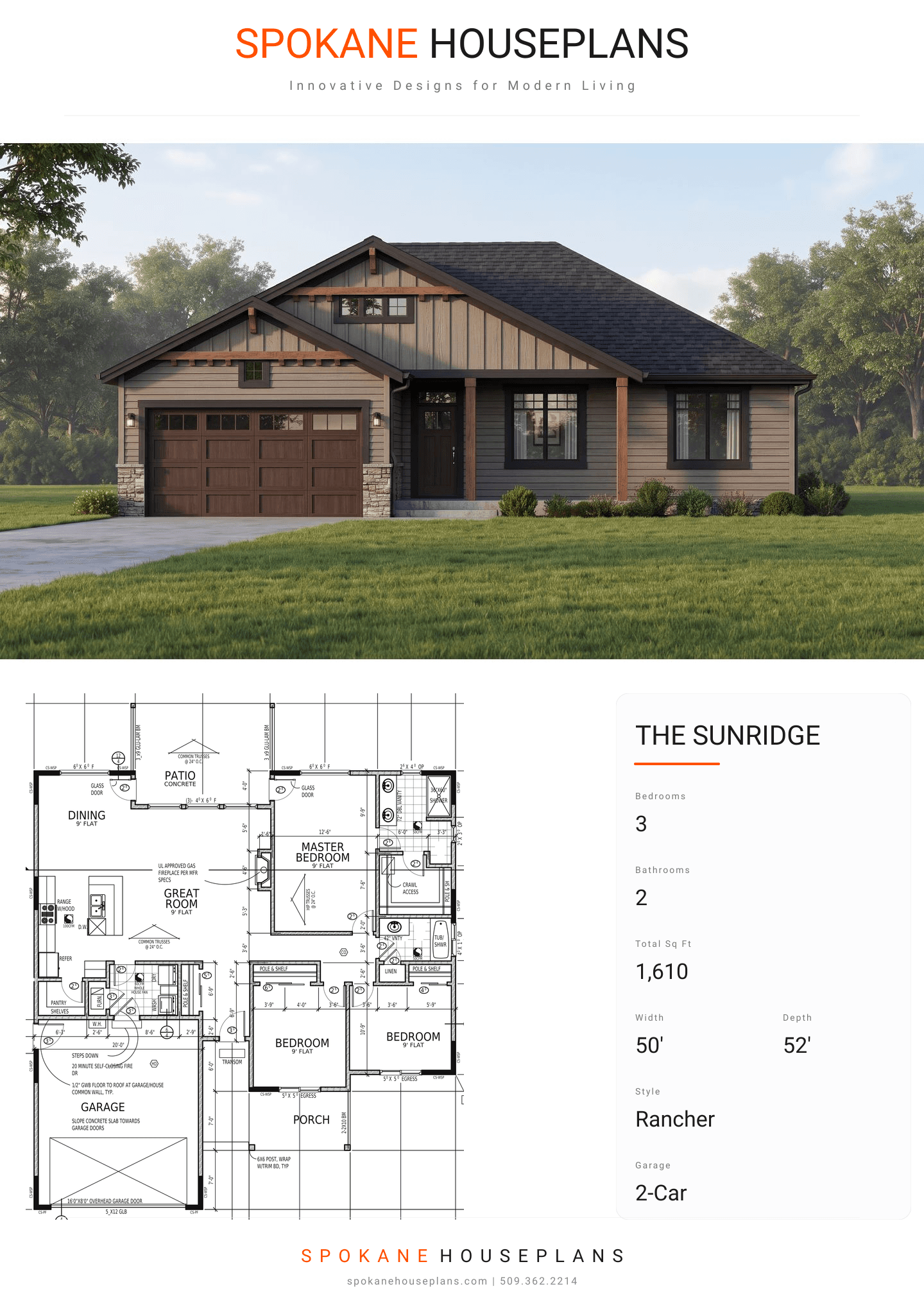 THE SUNRIDGE plan flyer