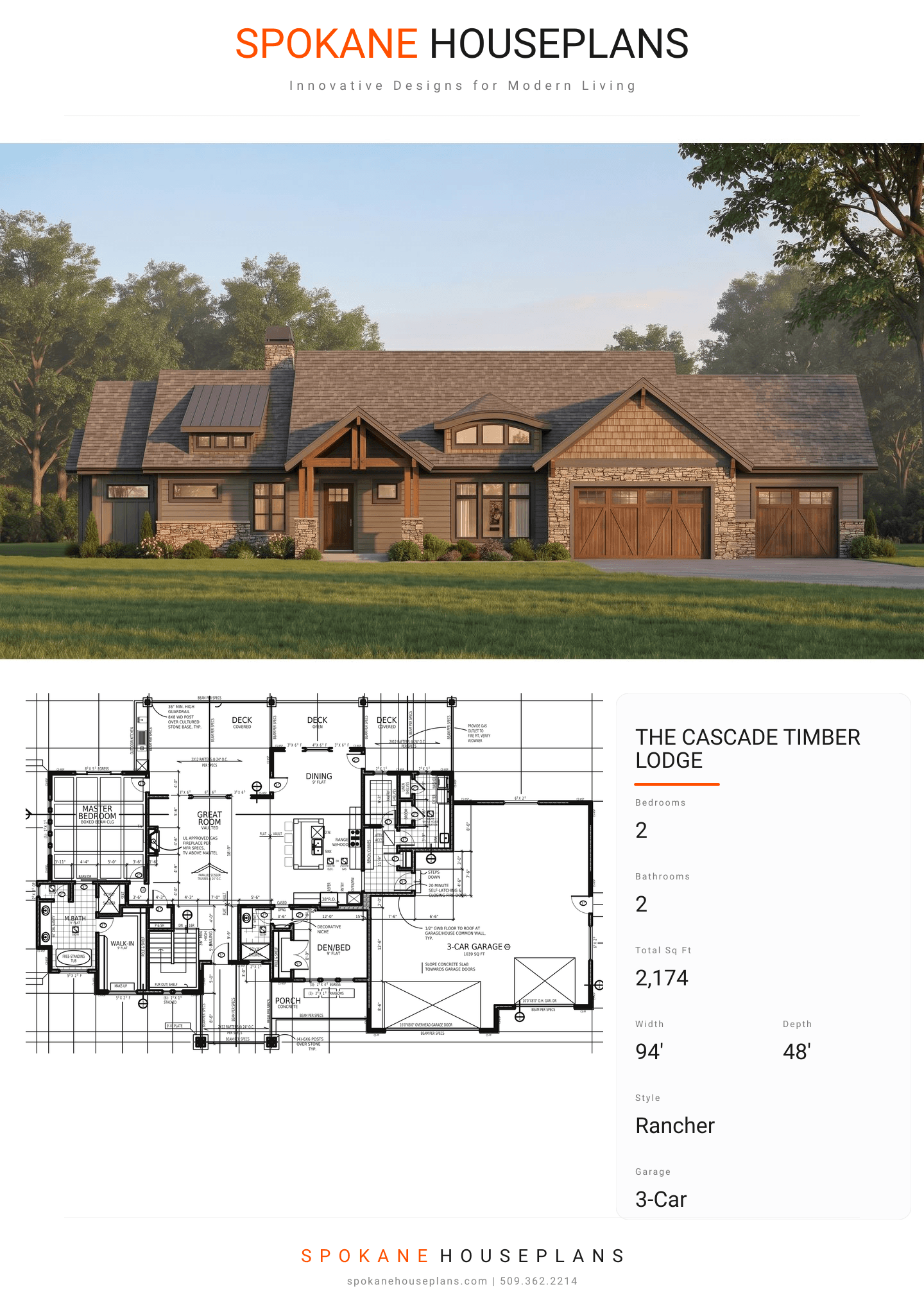 THE CASCADE TIMBER LODGE plan flyer