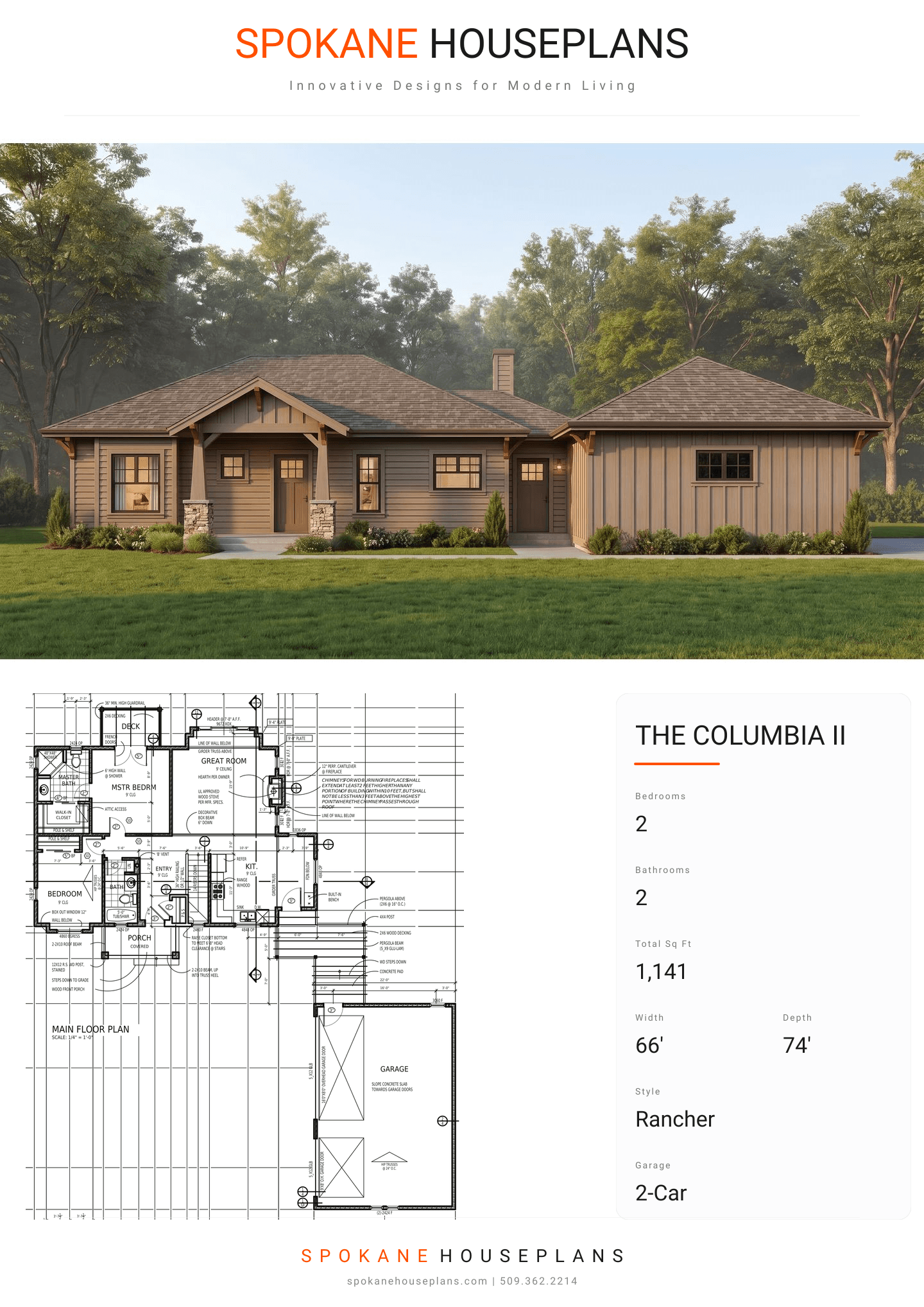 THE COLUMBIA II plan flyer