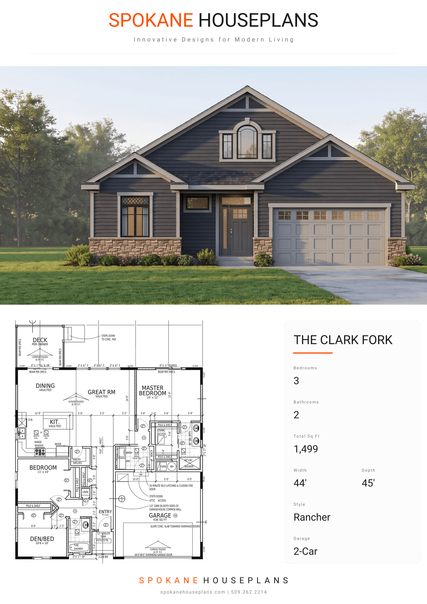 THE CLARK FORK plan flyer
