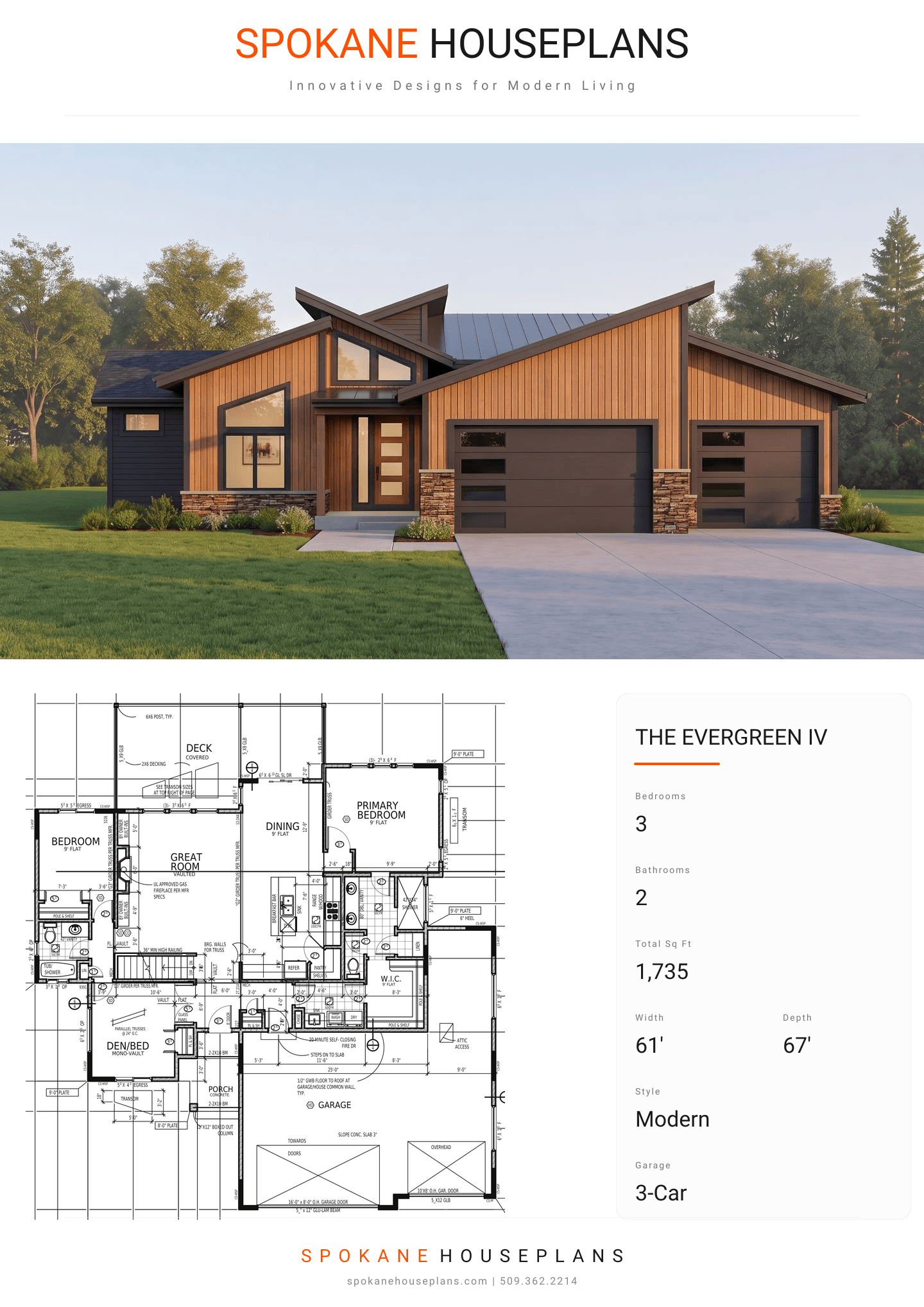 THE EVERGREEN IV plan flyer
