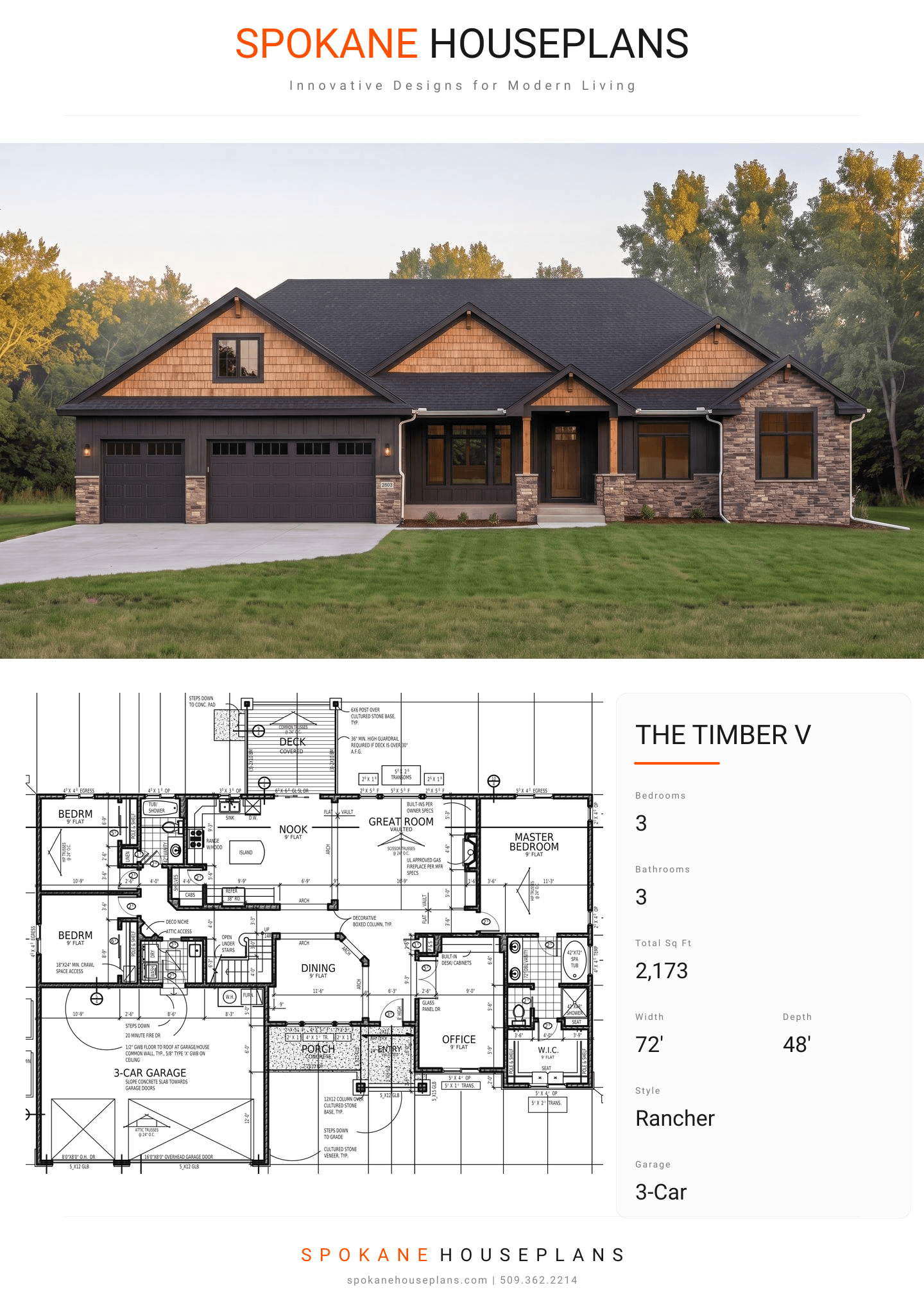 THE TIMBER V plan flyer