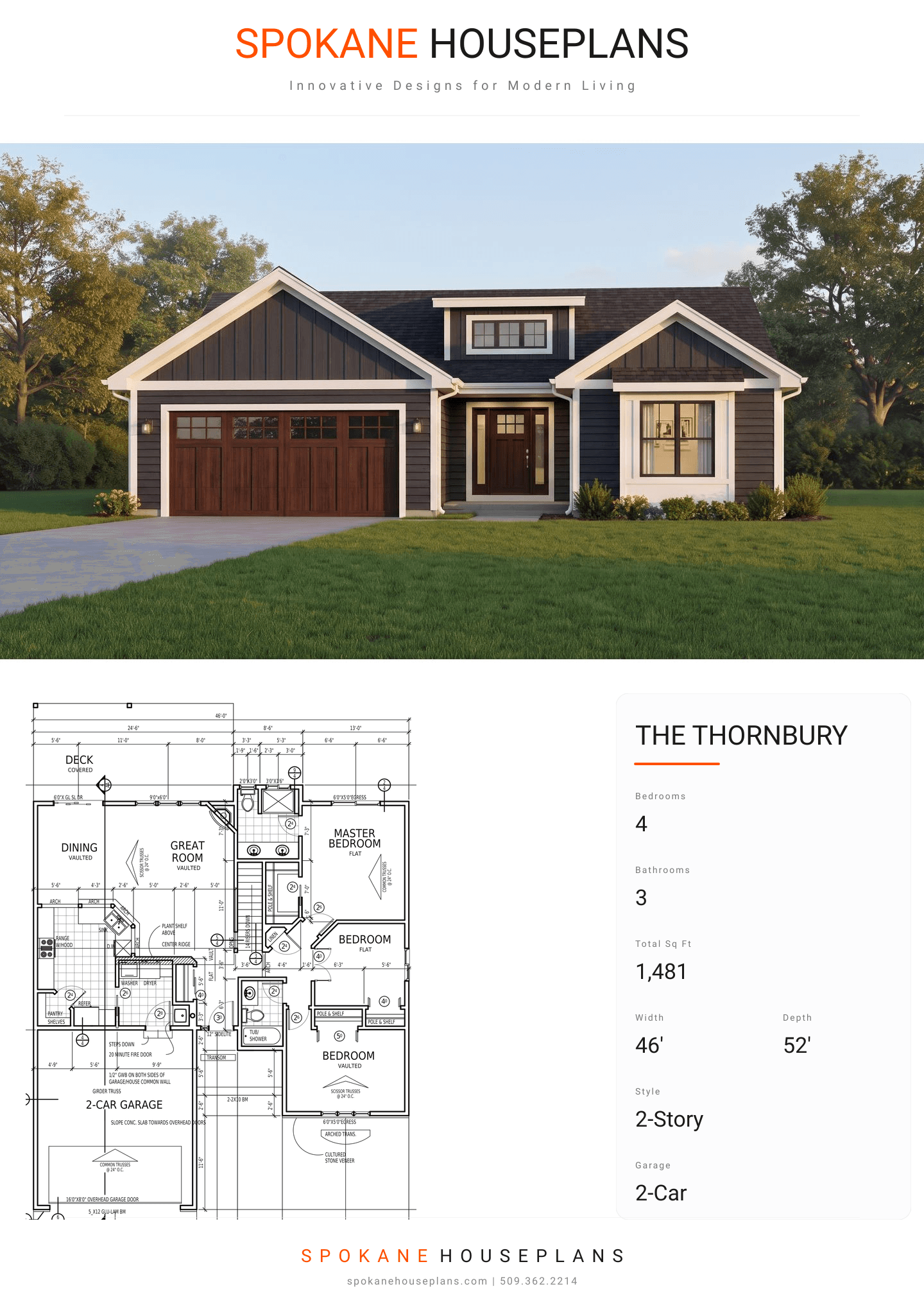 THE THORNBURY plan flyer