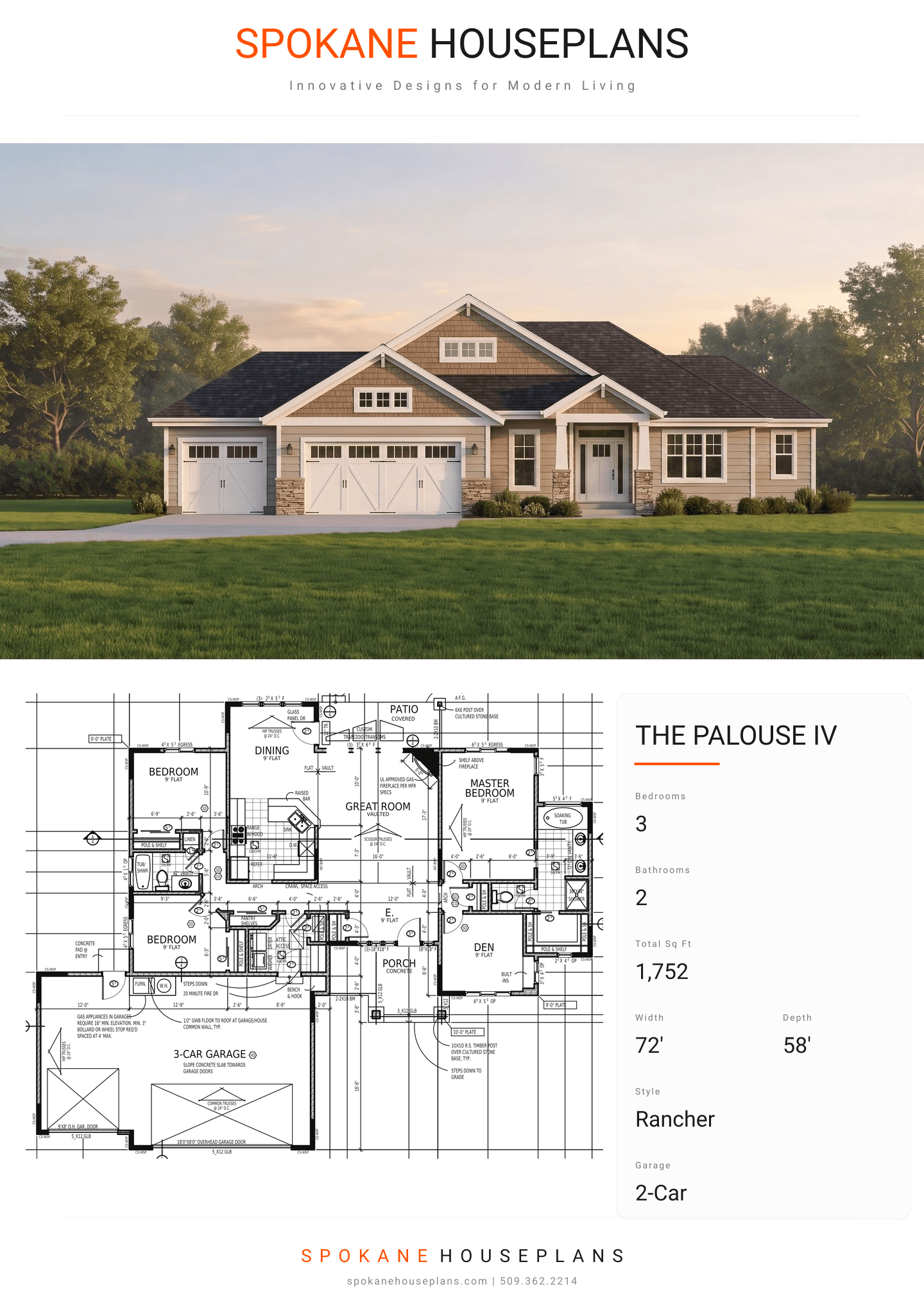 THE PALOUSE IV plan flyer