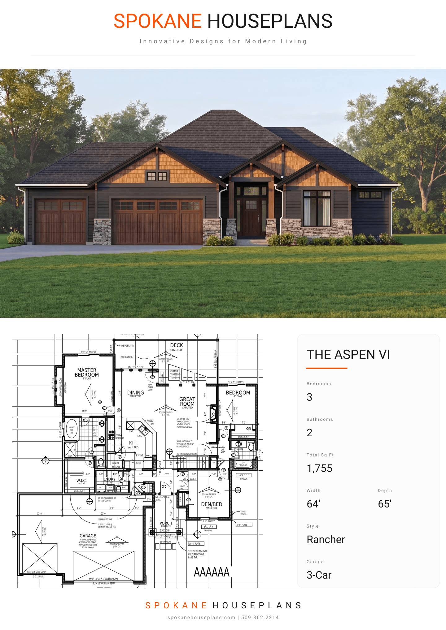 THE ASPEN VI plan flyer