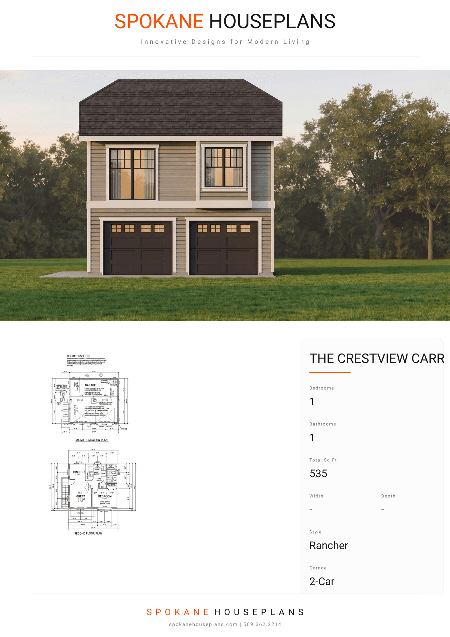 THE CRESTVIEW CARRIAGE plan flyer