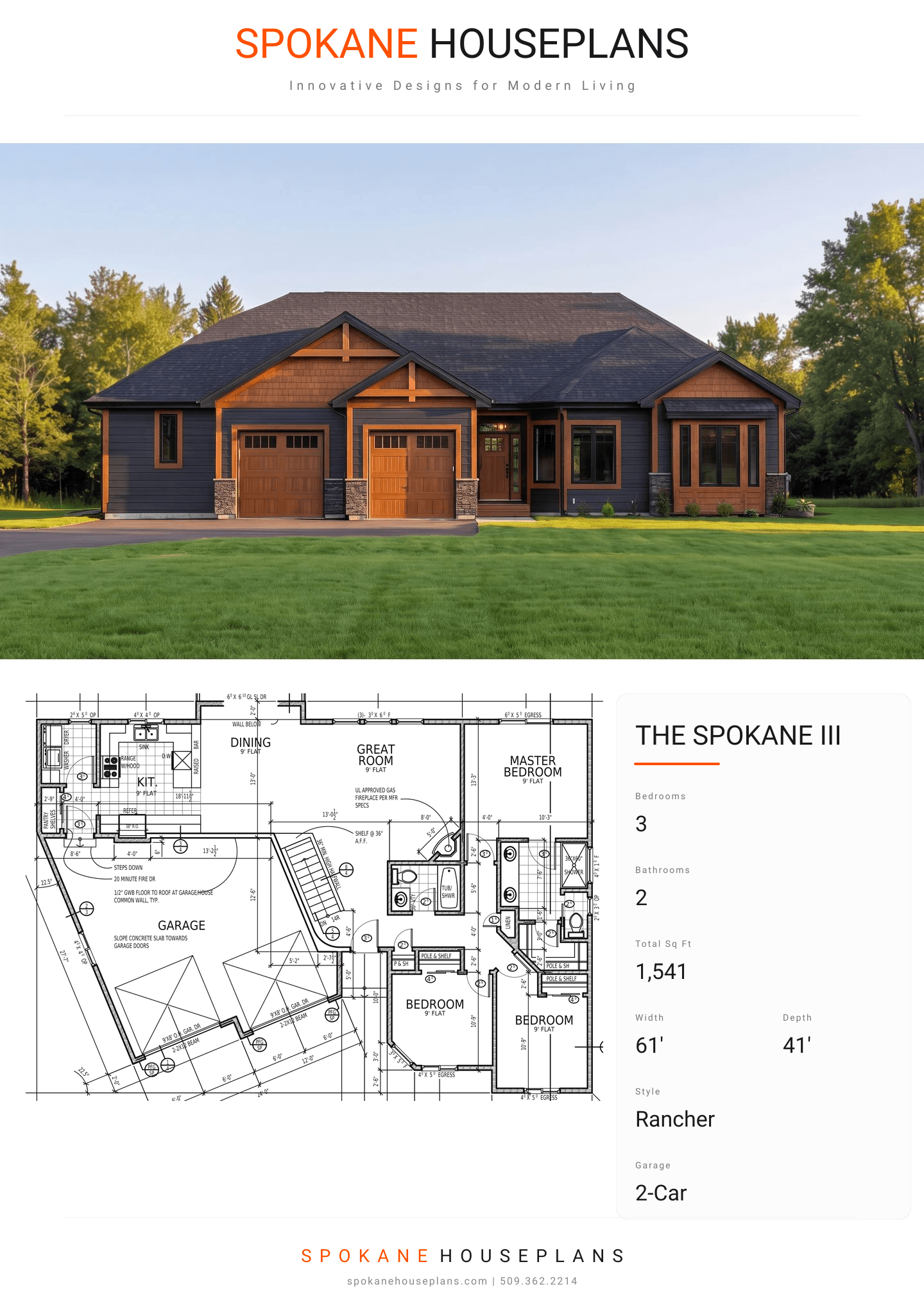 THE SPOKANE III plan flyer