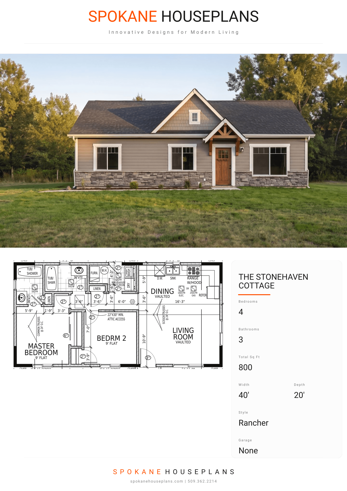THE STONEHAVEN COTTAGE plan flyer