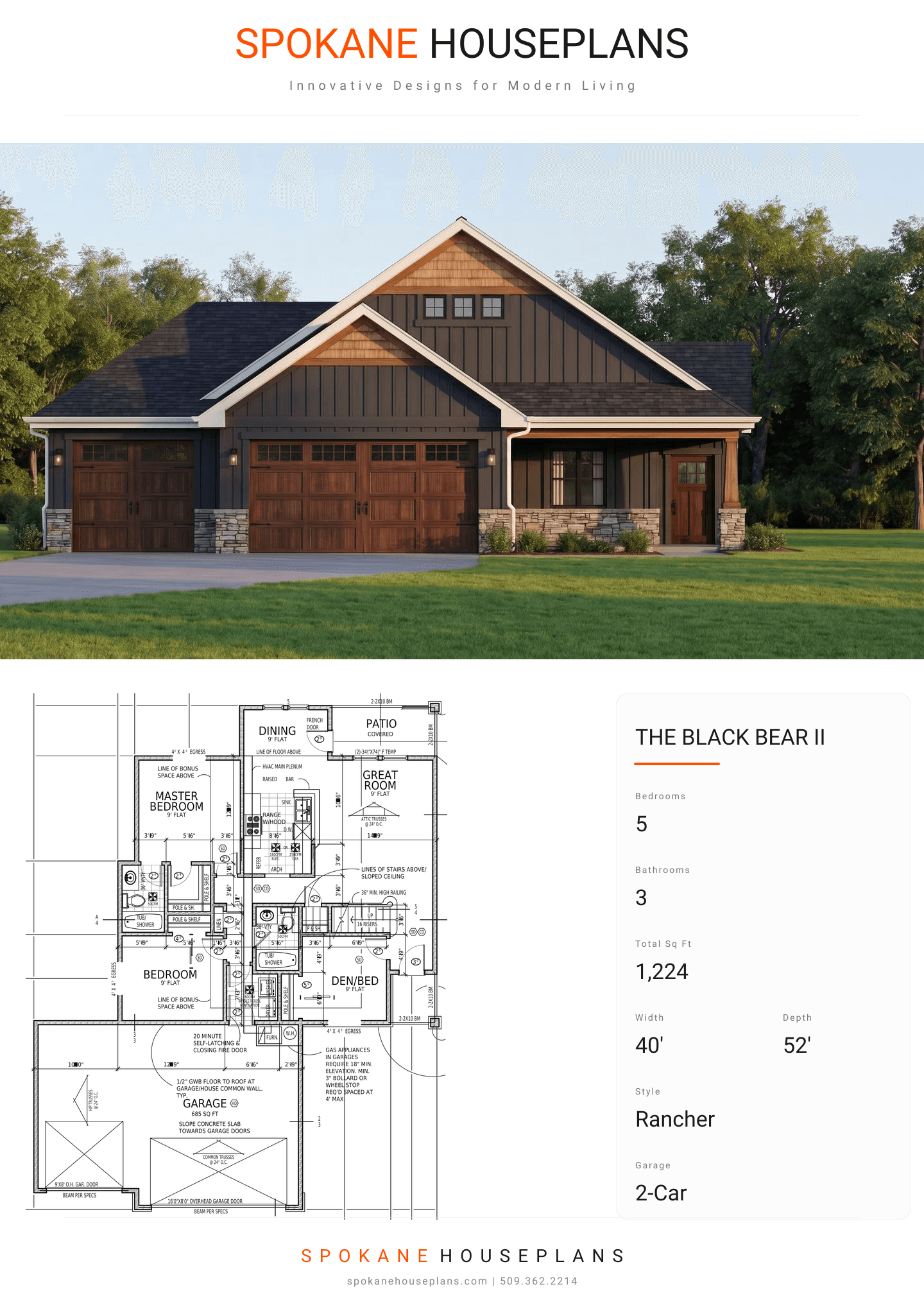 THE BLACK BEAR II plan flyer