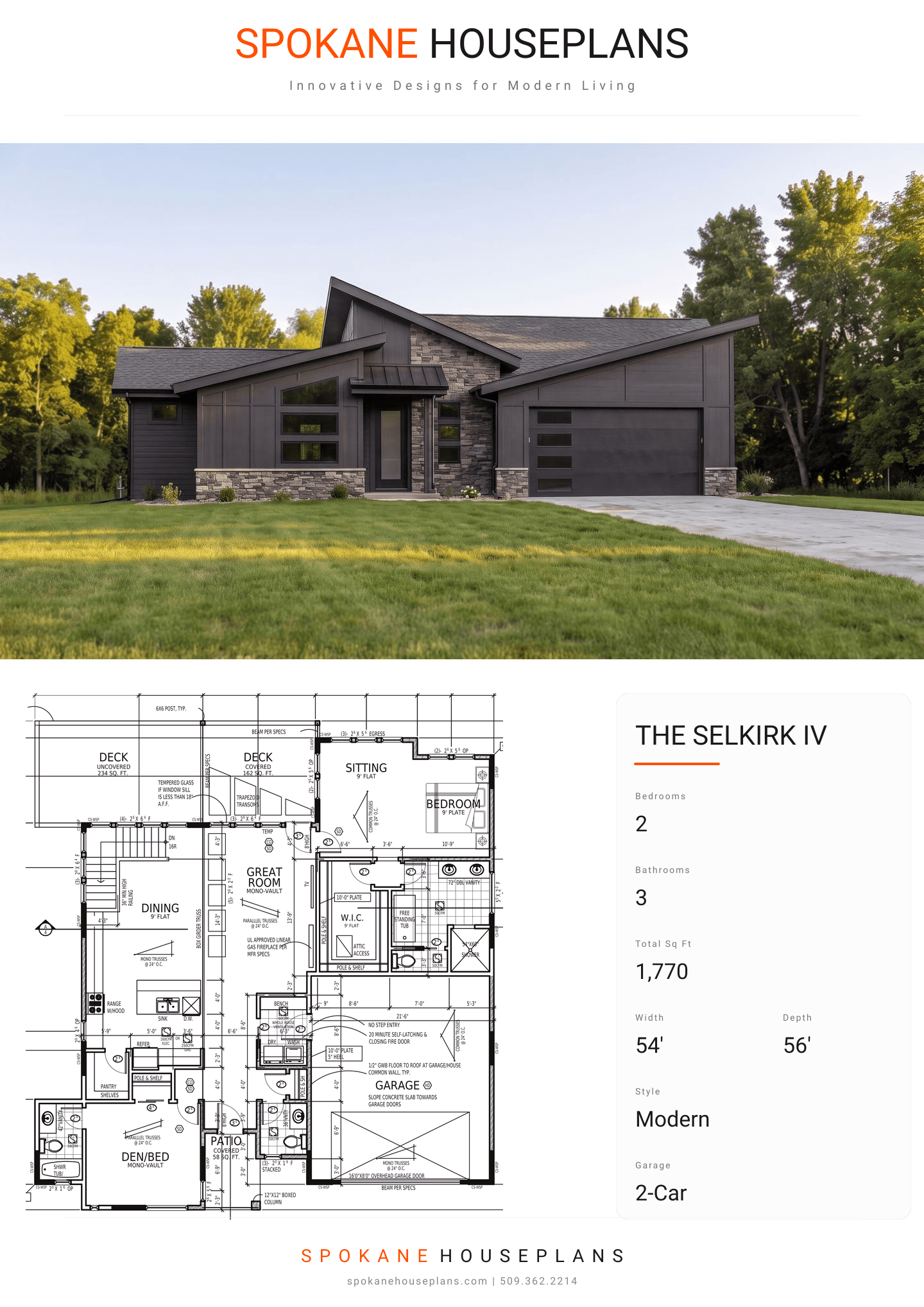 THE SELKIRK IV plan flyer