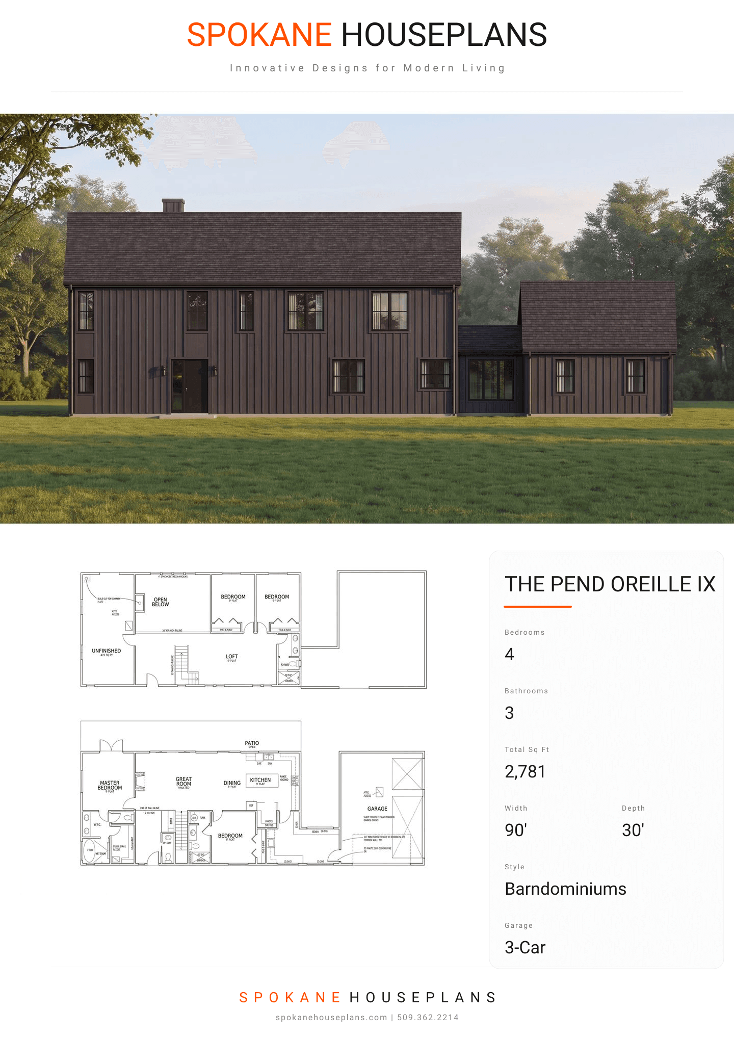 THE PEND OREILLE IX plan flyer