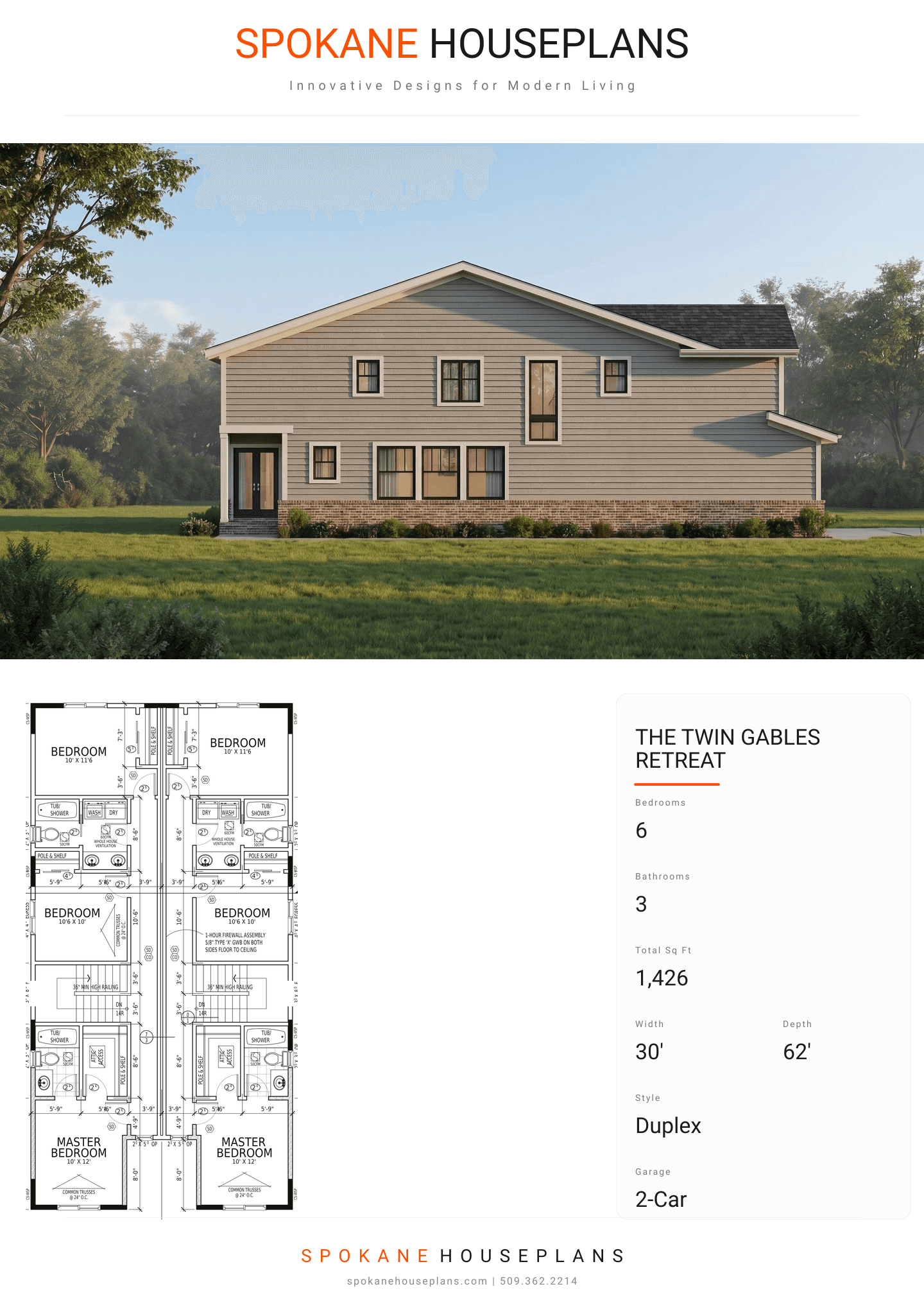 THE TWIN GABLES RETREAT plan flyer