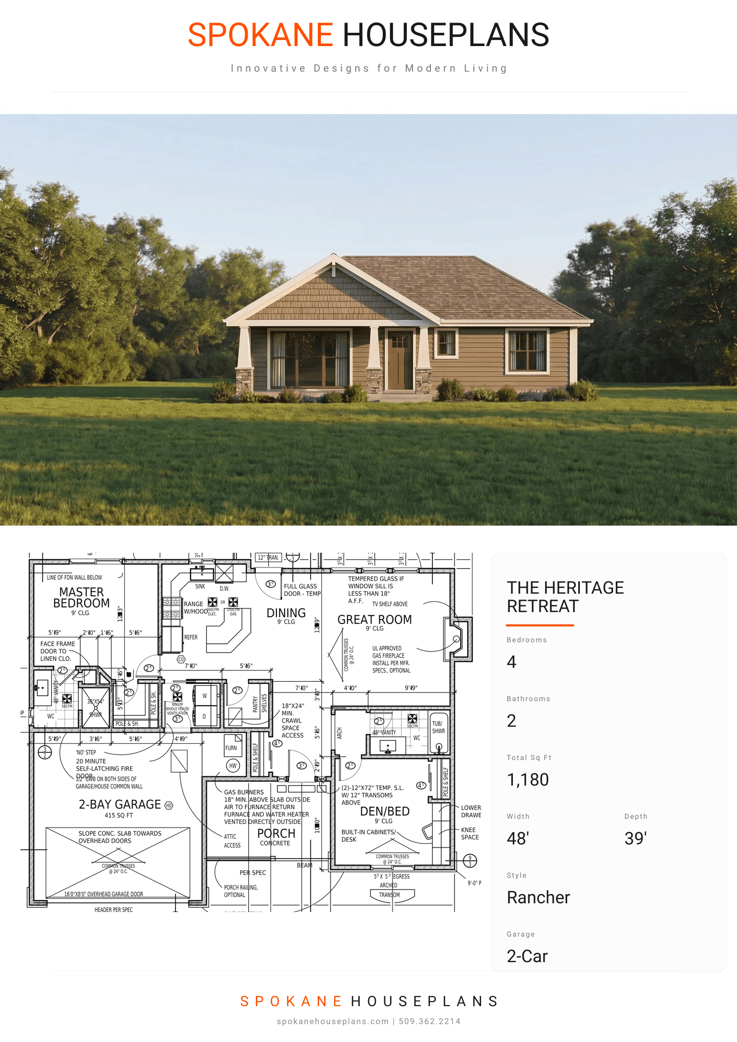 THE HERITAGE RETREAT plan flyer