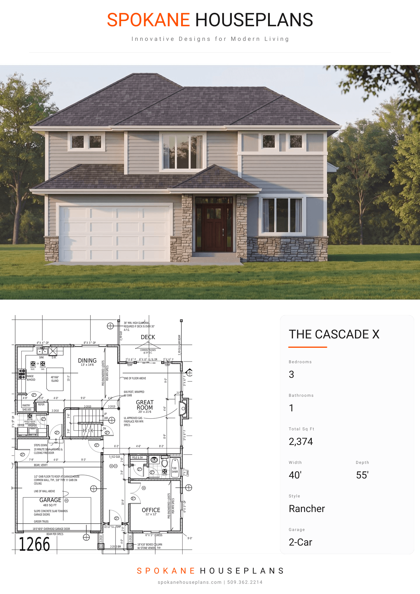 THE CASCADE X plan flyer