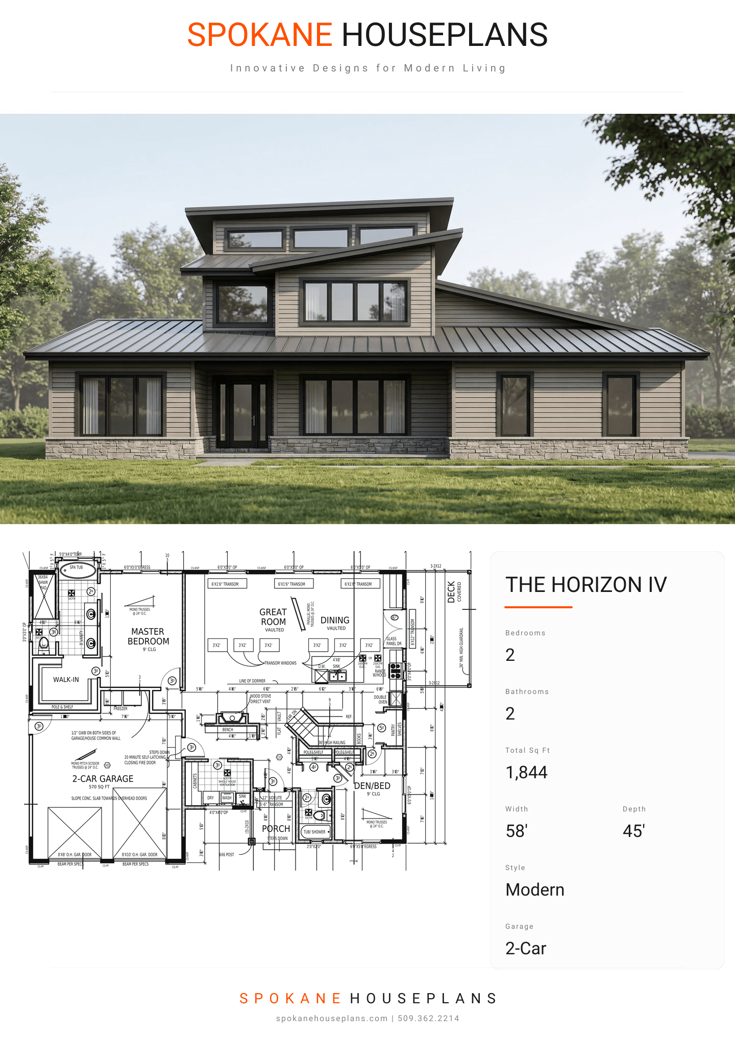 THE HORIZON IV plan flyer