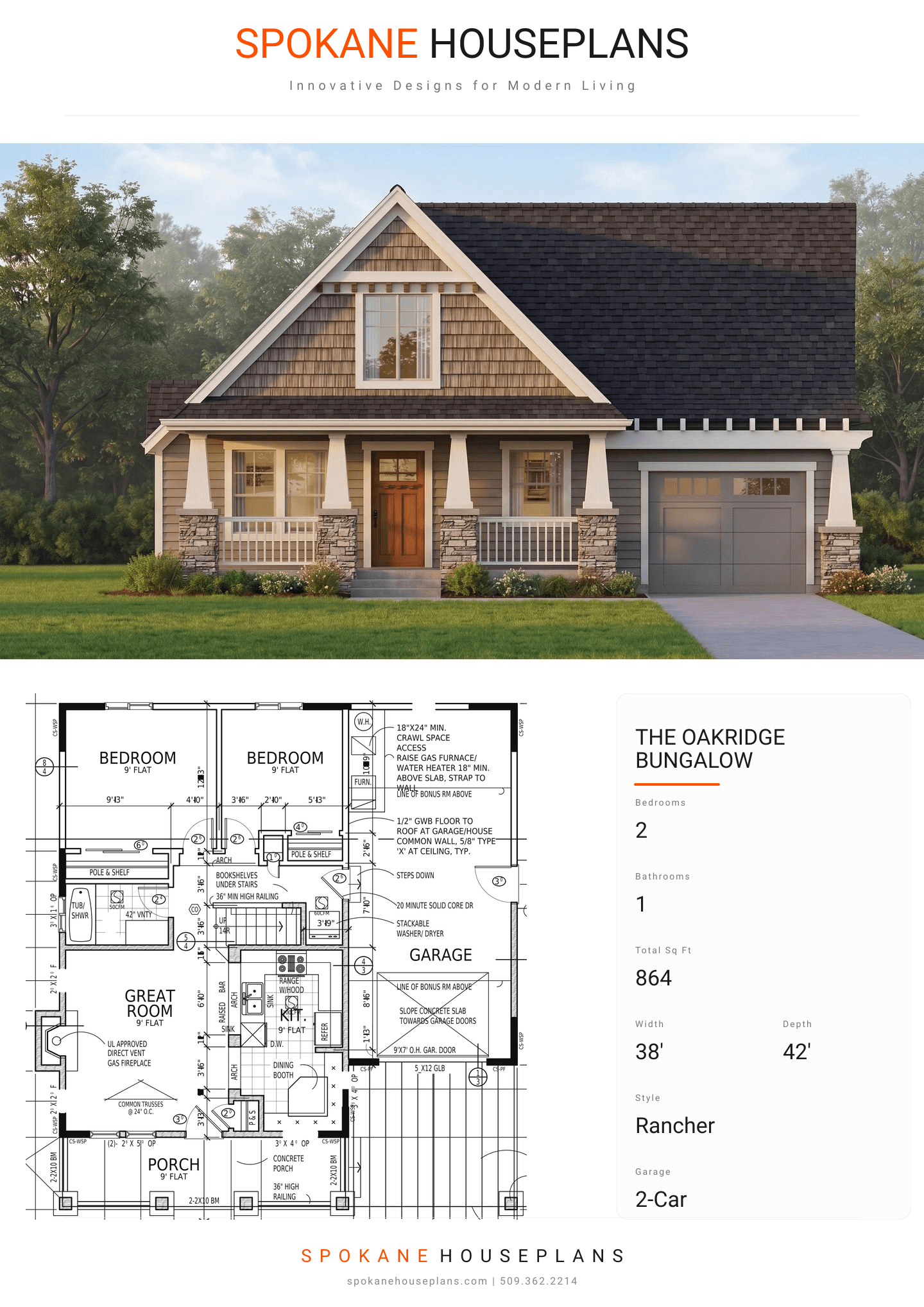 THE OAKRIDGE BUNGALOW plan flyer