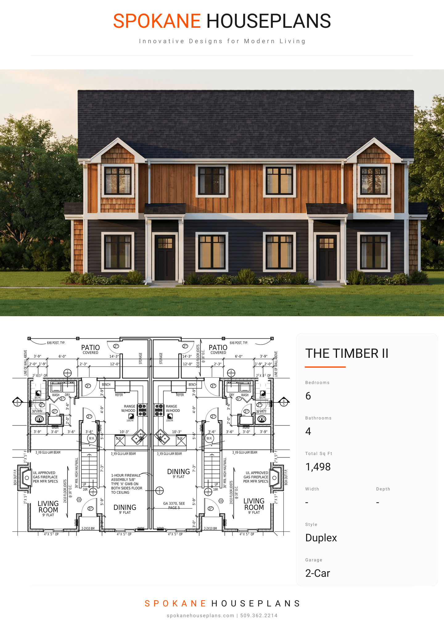 THE TIMBER II plan flyer