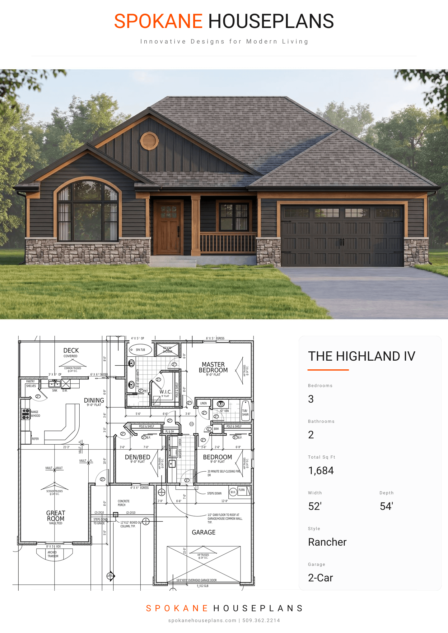 THE HIGHLAND IV plan flyer