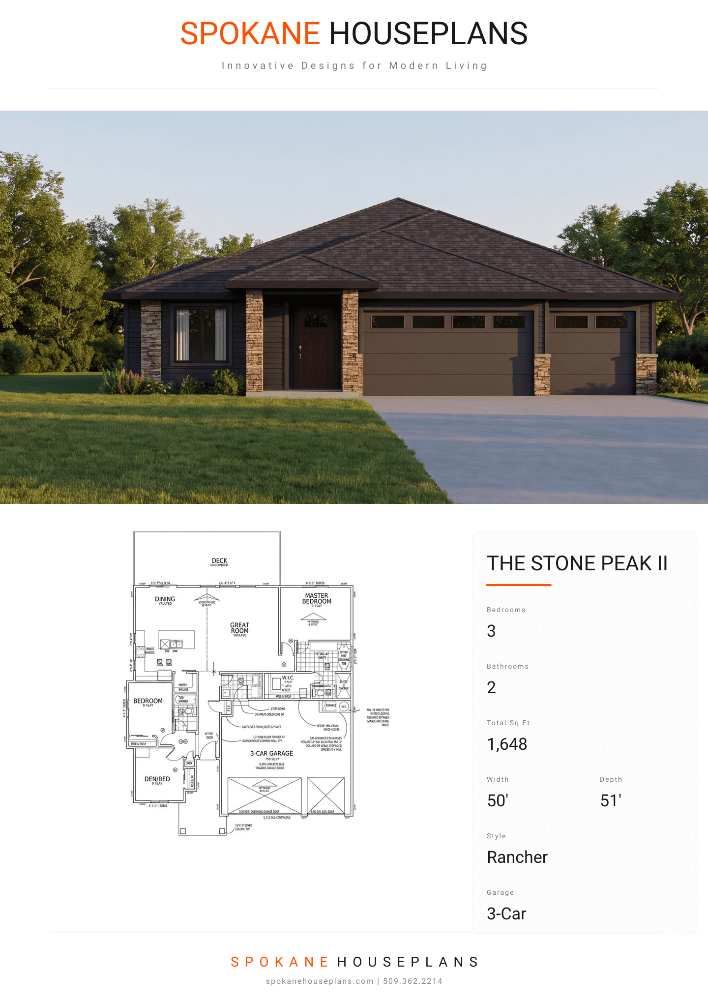 THE STONE PEAK II plan flyer