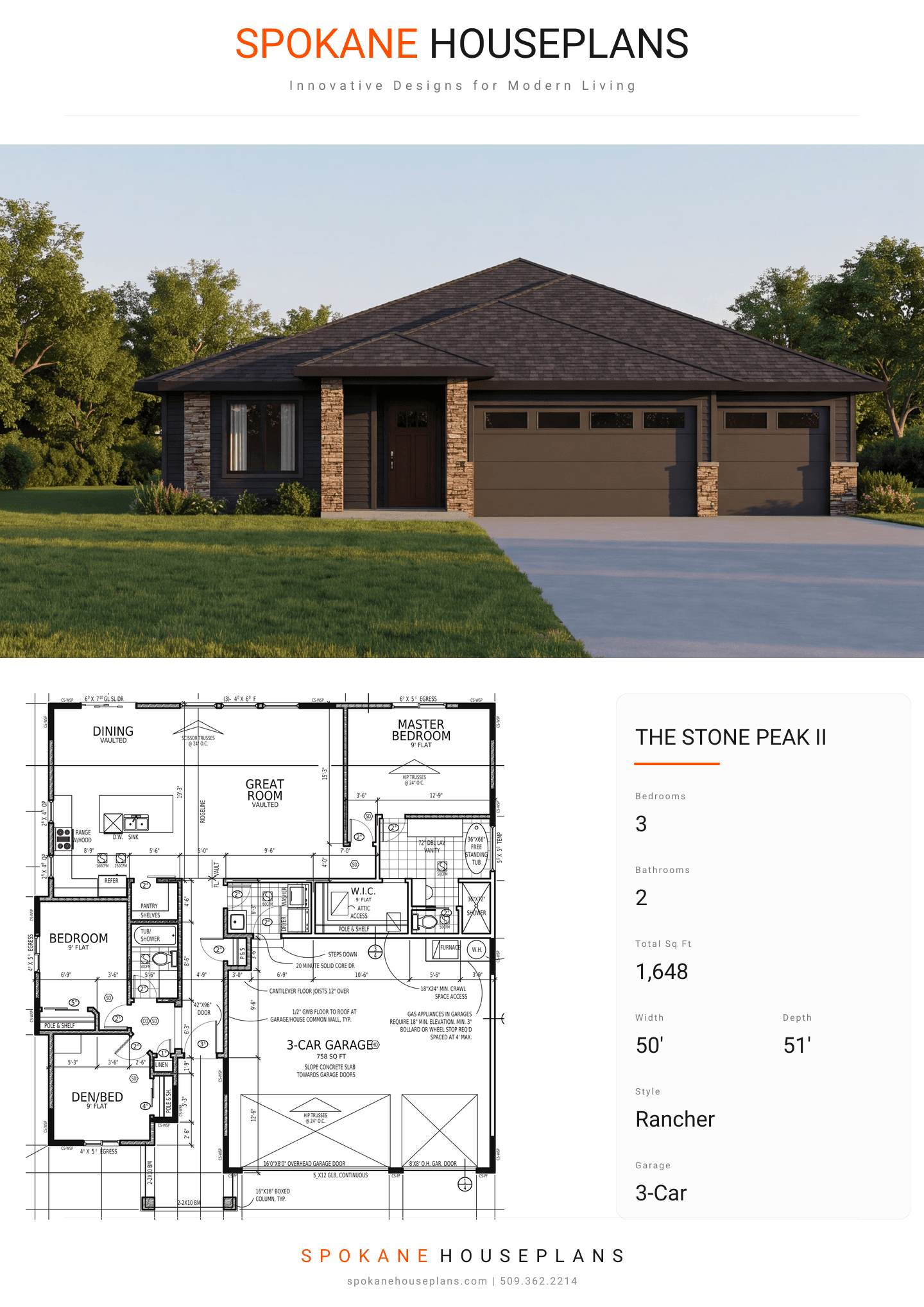 THE STONE PEAK II plan flyer