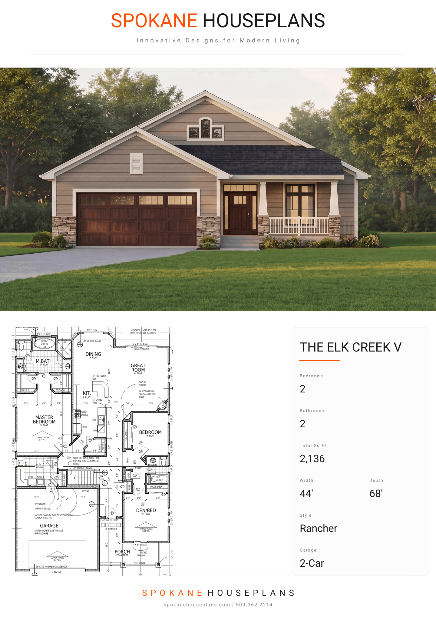 THE ELK CREEK V plan flyer