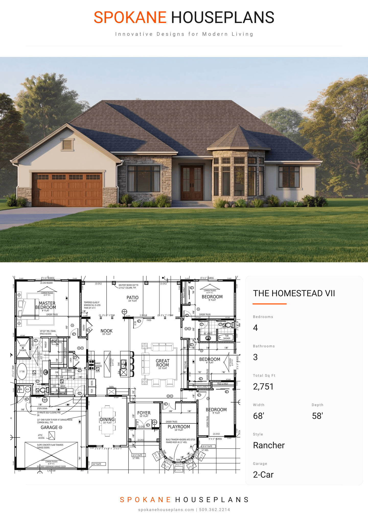 THE HOMESTEAD VII plan flyer