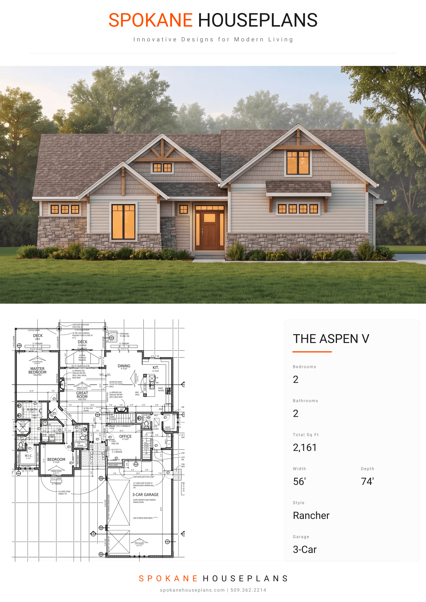 THE ASPEN V plan flyer