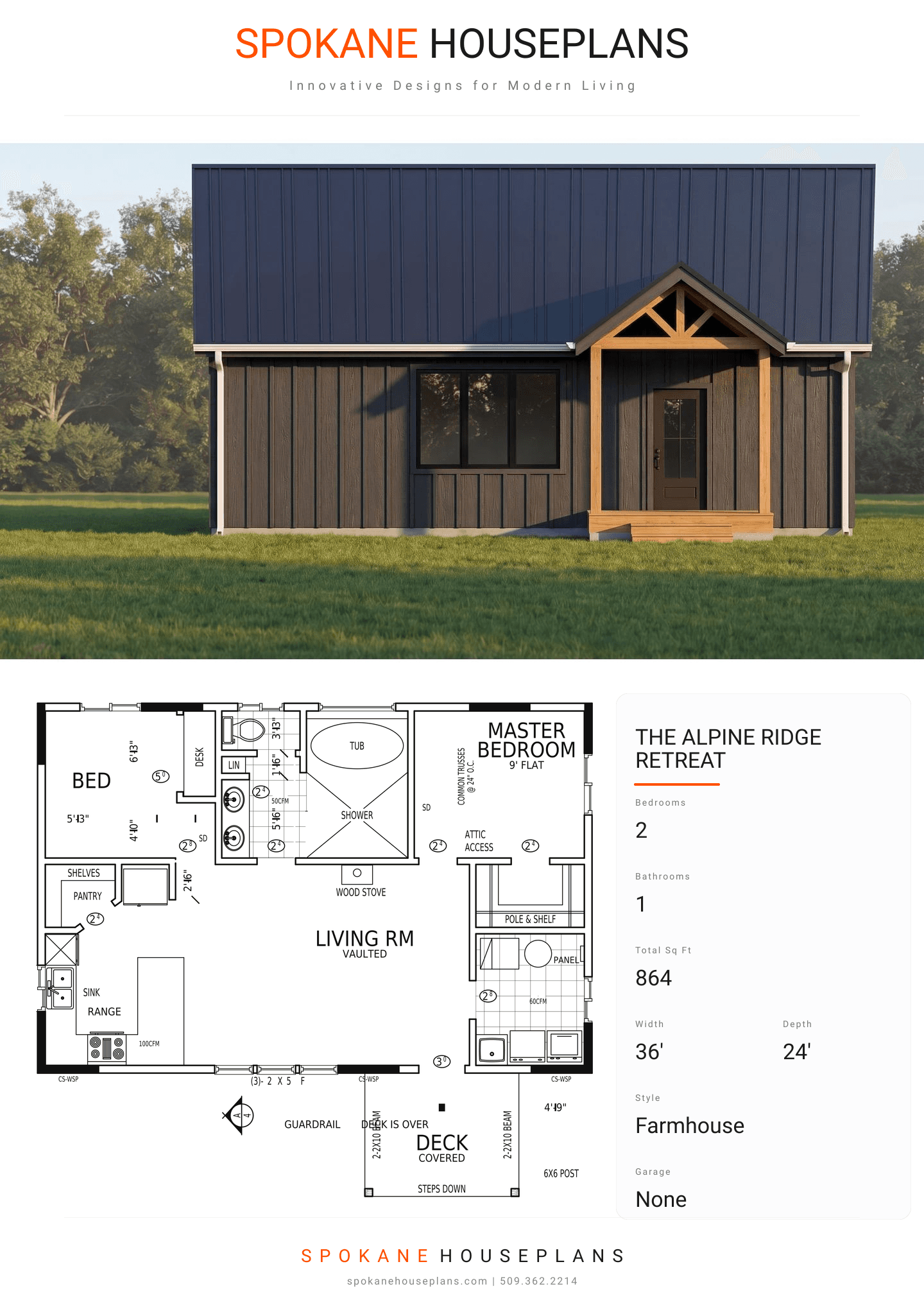 THE ALPINE RIDGE RETREAT plan flyer