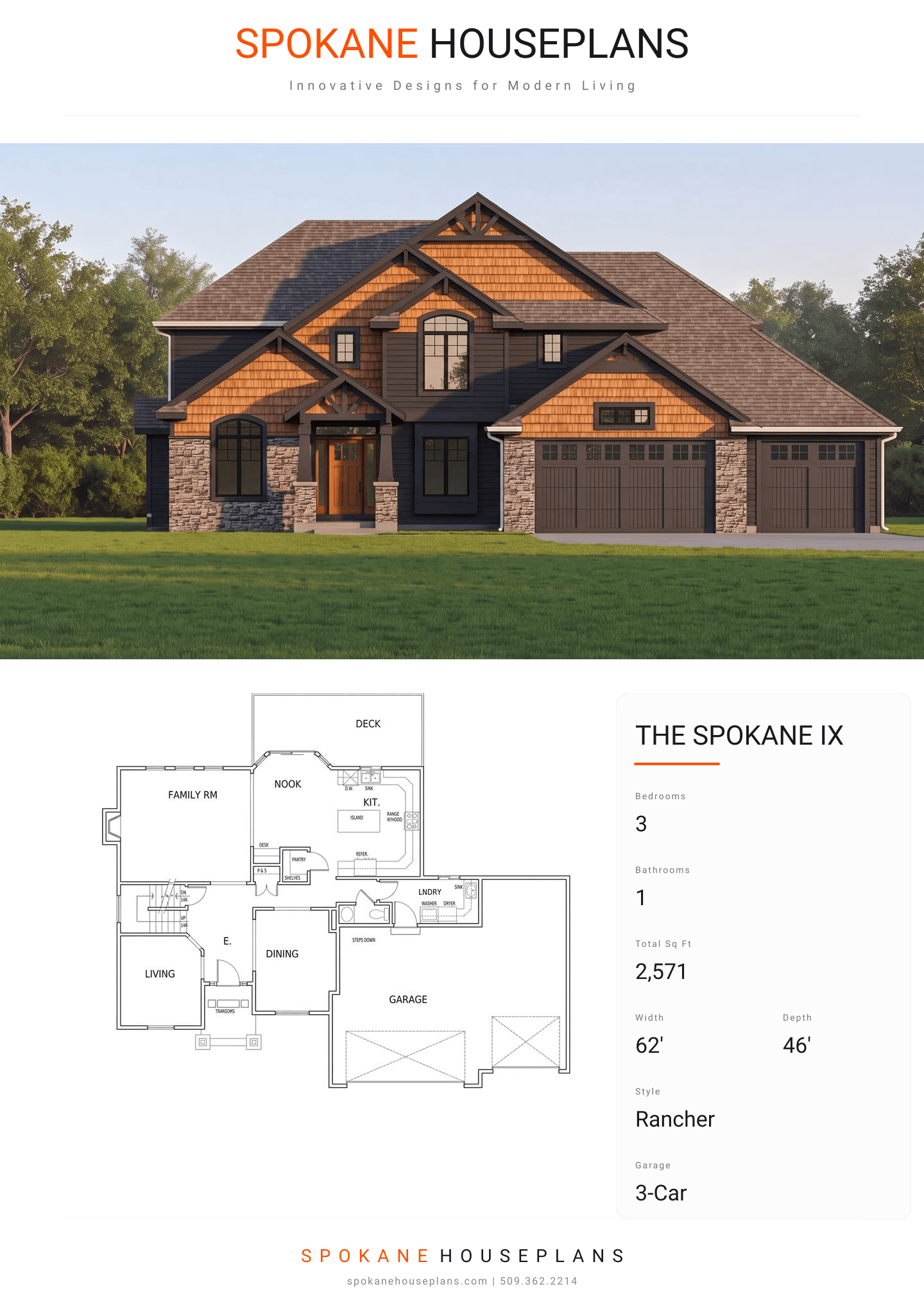 THE SPOKANE IX plan flyer
