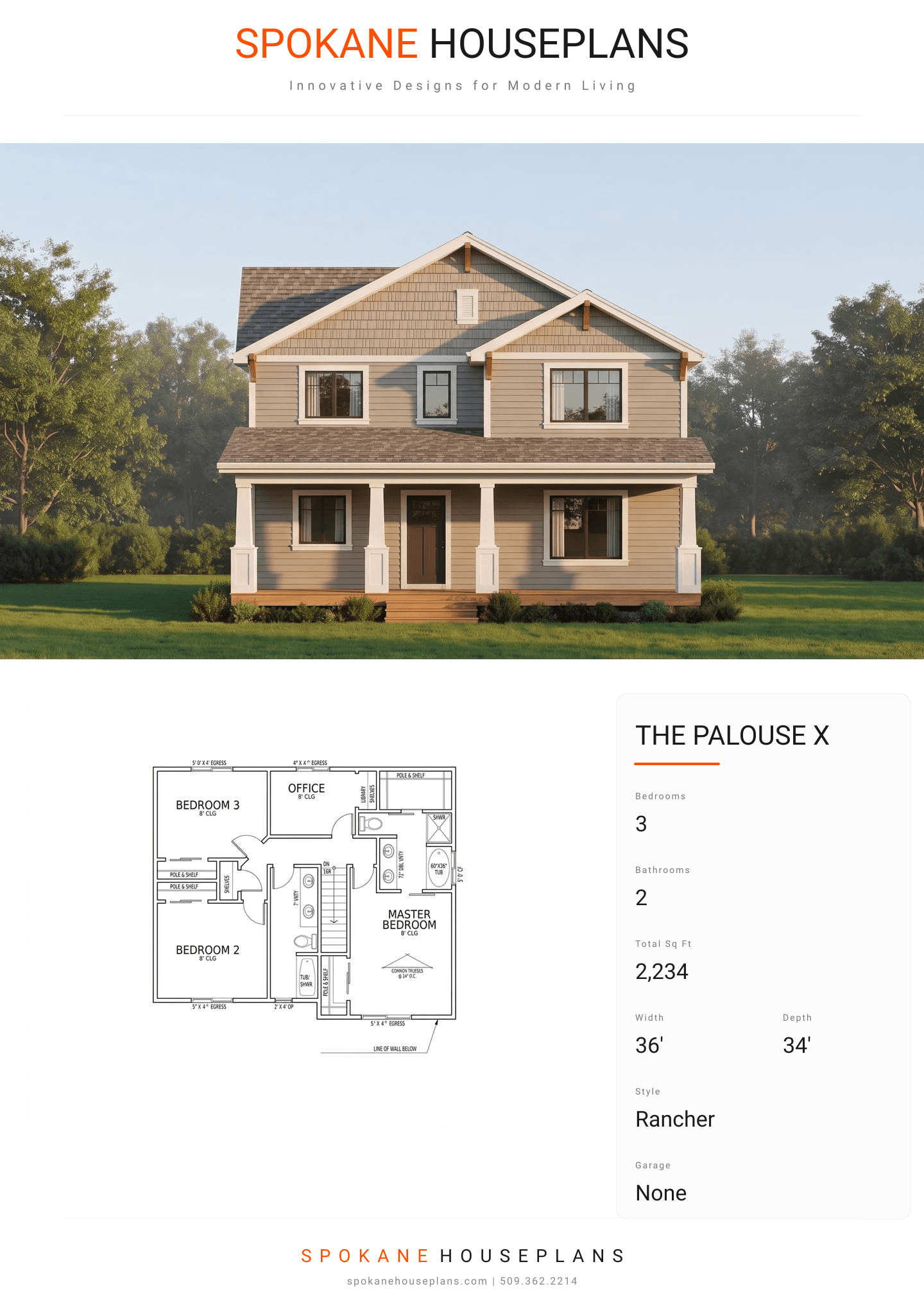 THE PALOUSE X plan flyer