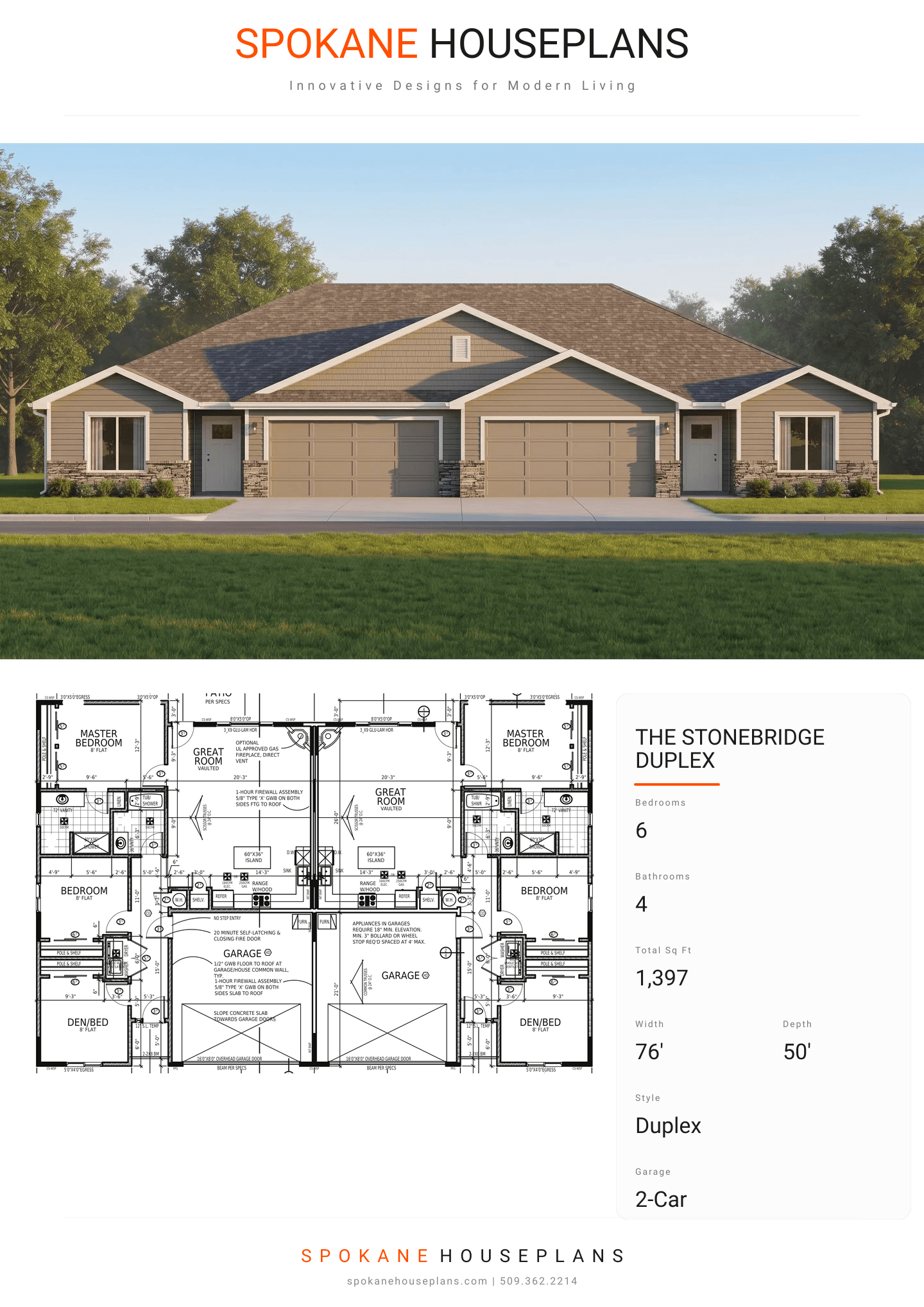 THE STONEBRIDGE DUPLEX plan flyer