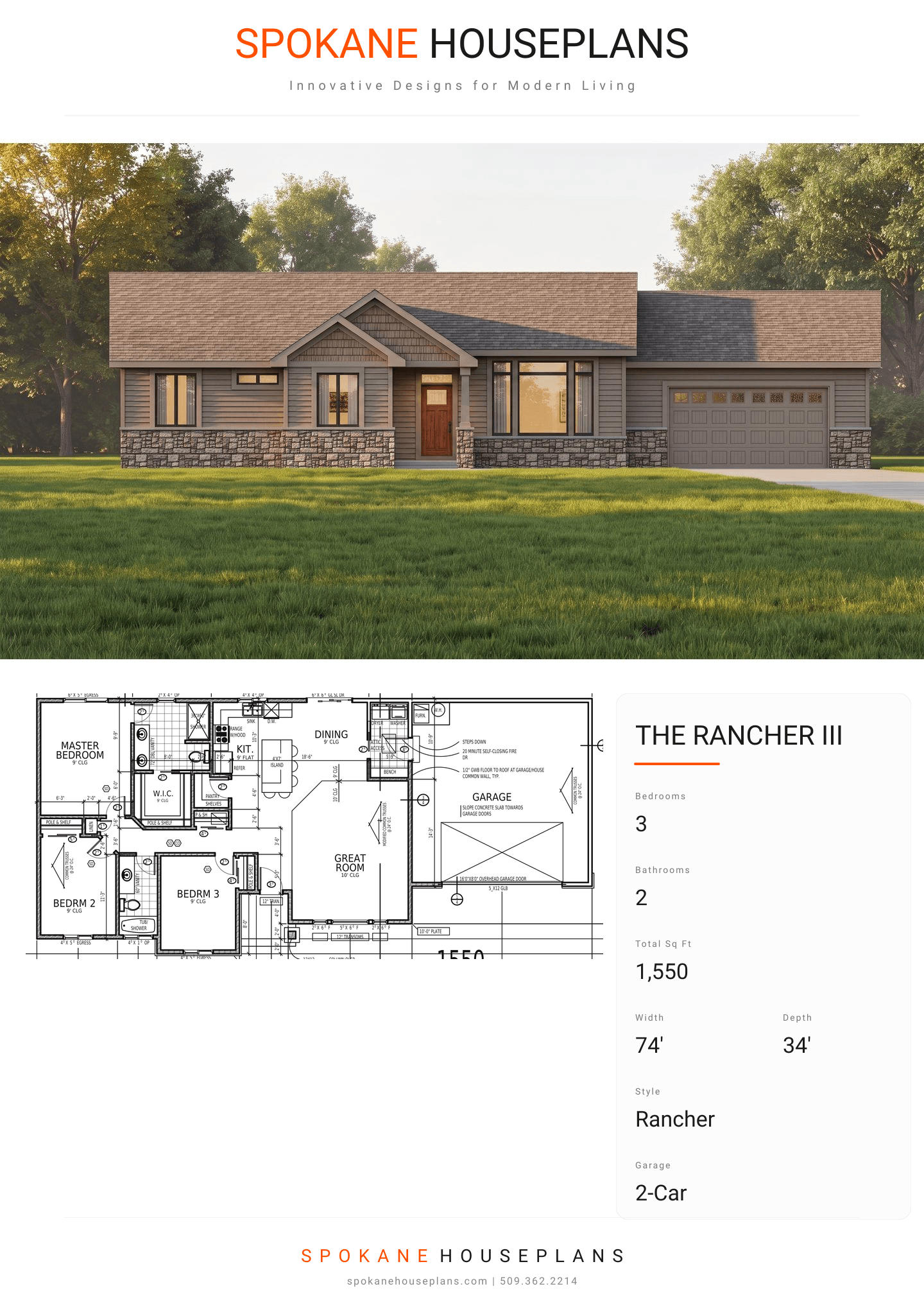 THE RANCHER III plan flyer