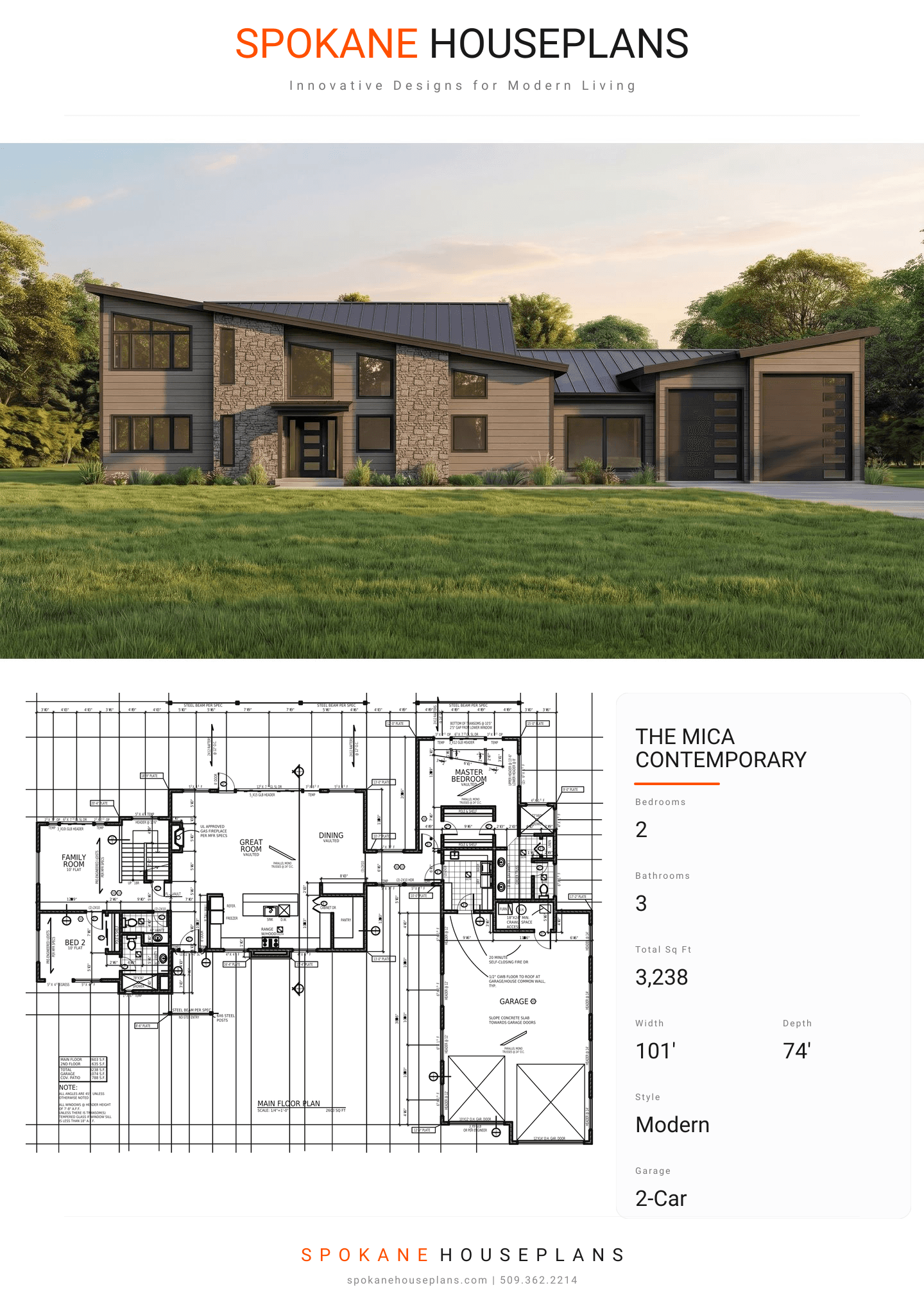 THE MICA CONTEMPORARY plan flyer