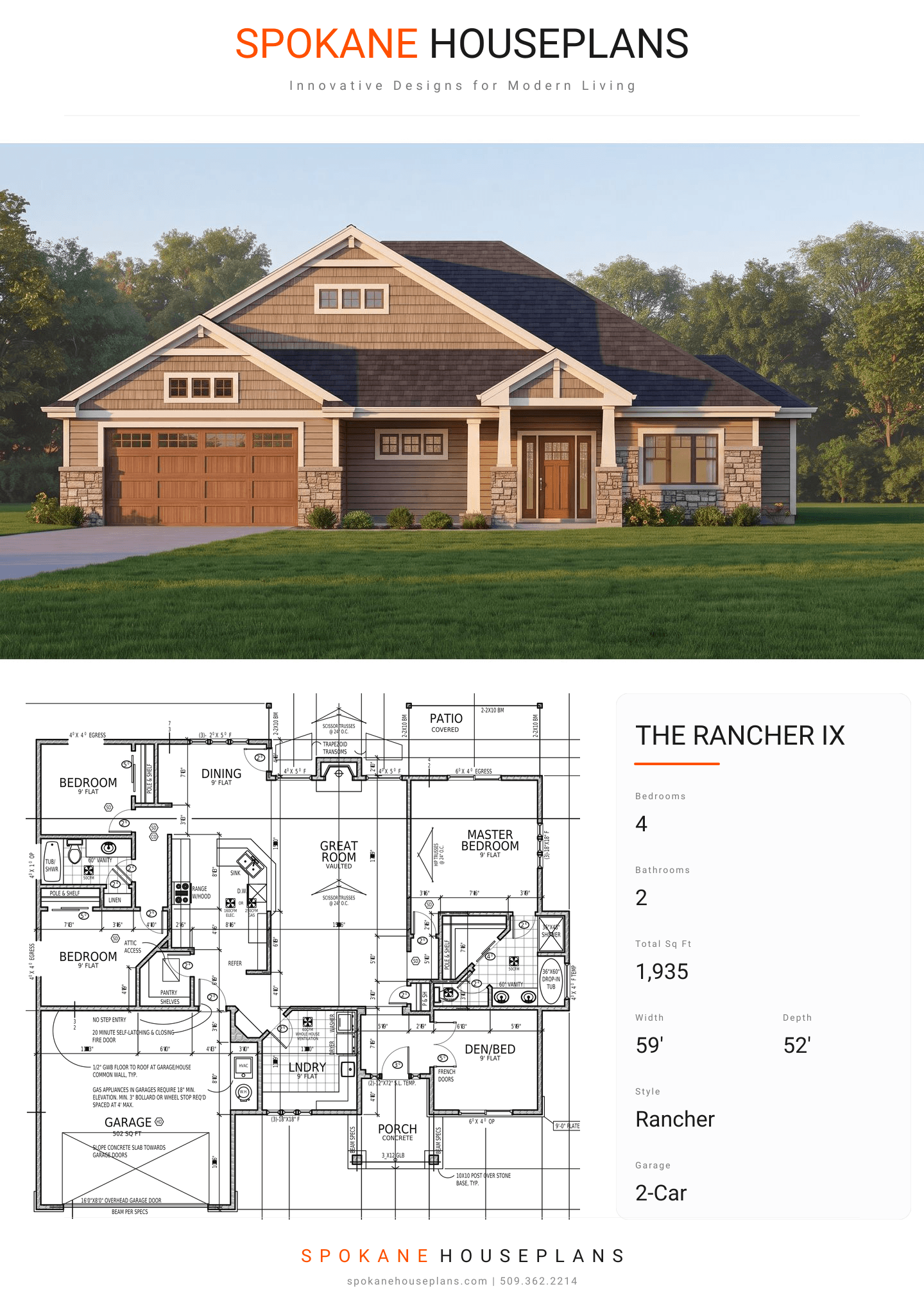 THE RANCHER IX plan flyer